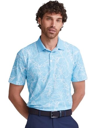 PING Orlando polo de hombre, azul báltico/blanco