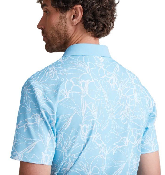 PING Orlando polo de hombre, azul báltico/blanco