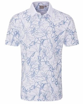 PING Orlando polo de hombre, blanco/stellar