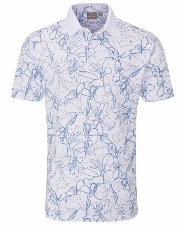 PING Orlando polo de hombre, blanco/stellar
