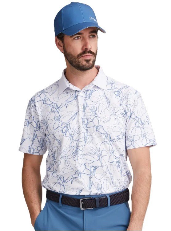 PING Orlando polo de hombre, blanco/stellar