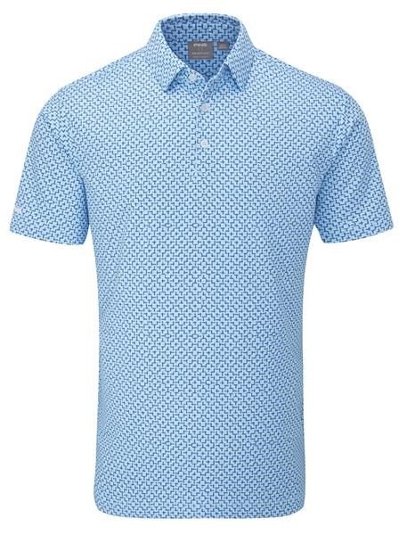 PING Ephron Printed polo de hombre, baltic sea multi