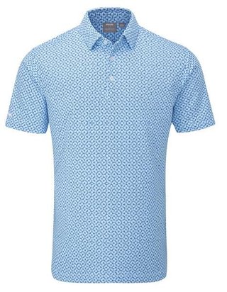 PING Ephron Printed polo de hombre, baltic sea multi