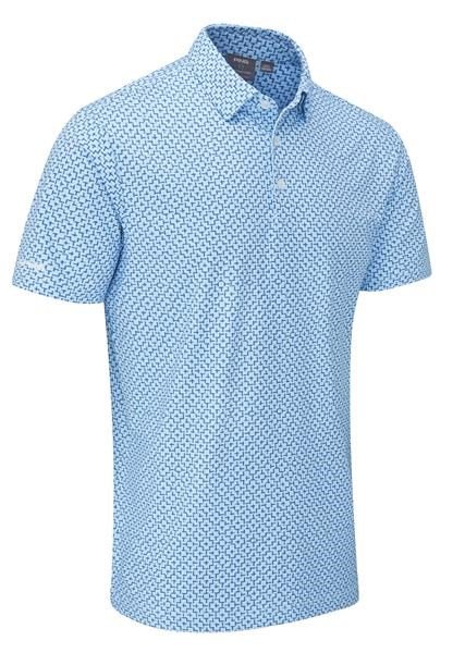 PING Ephron Printed polo de hombre, baltic sea multi