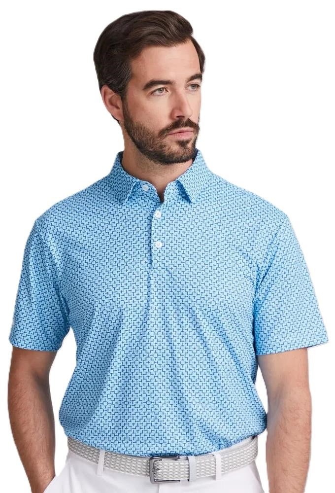 PING Ephron Printed polo de hombre, baltic sea multi