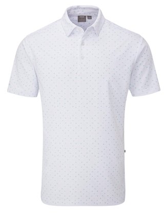 PING Ephron Printed polo de hombre, blanco/green bay multi