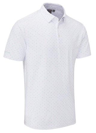 PING Ephron Printed polo de hombre, blanco/green bay multi