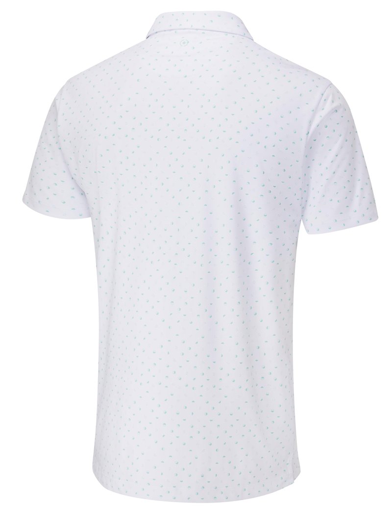 PING Ephron Printed polo de hombre, blanco/green bay multi