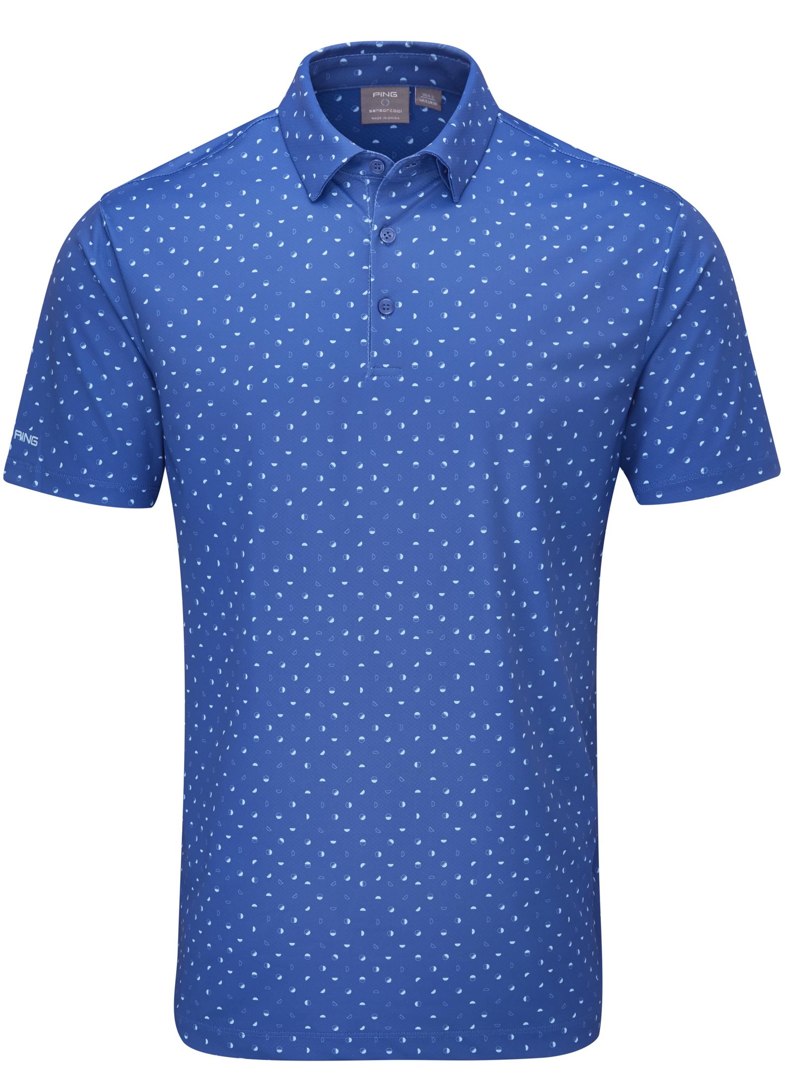 PING Ephron Printed polo de hombre, bright cobalt multi