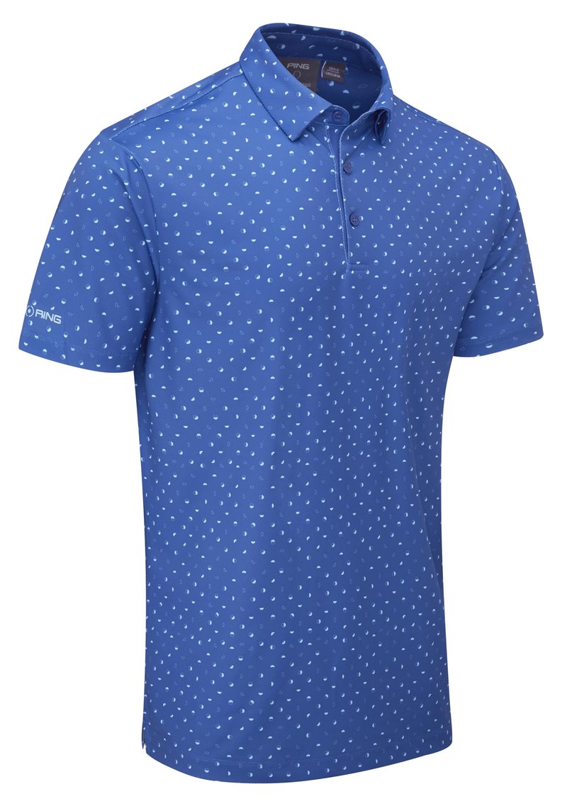 PING Ephron Printed polo de hombre, bright cobalt multi