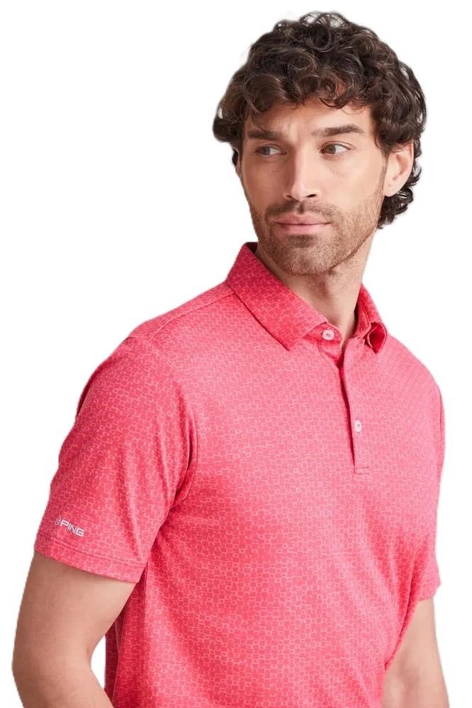 PING Rafe polo de hombre, rhapsody pink