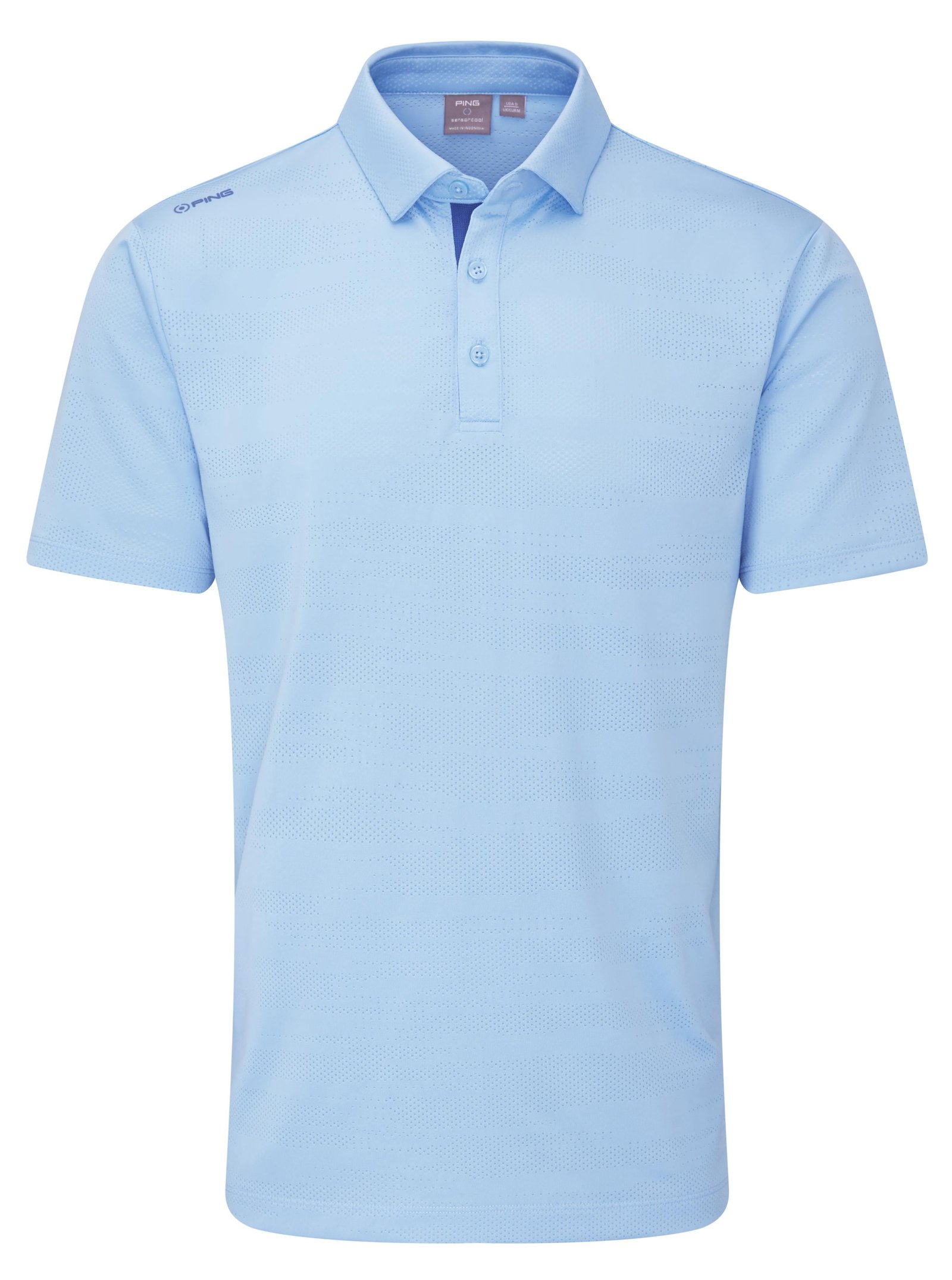 PING Claude Camo Mesh polo de hombre, baltic sea