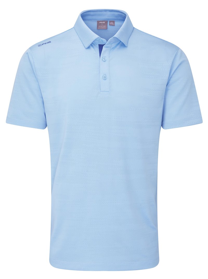 PING Claude Camo Mesh polo de hombre, baltic sea