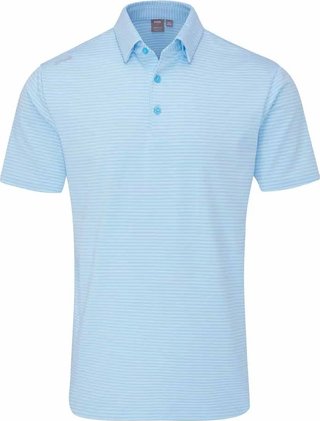 PING Langford polo de hombre, baltic sea/white
