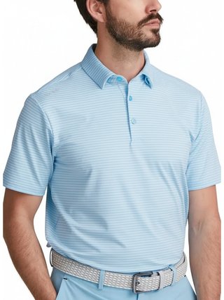 PING Langford polo de hombre, baltic sea/white