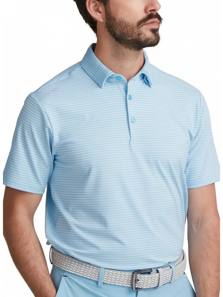 PING Langford polo de hombre, baltic sea/white