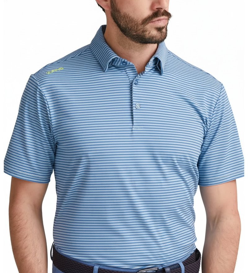 PING Langford polo de hombre, azul cobalto brillante/blanco
