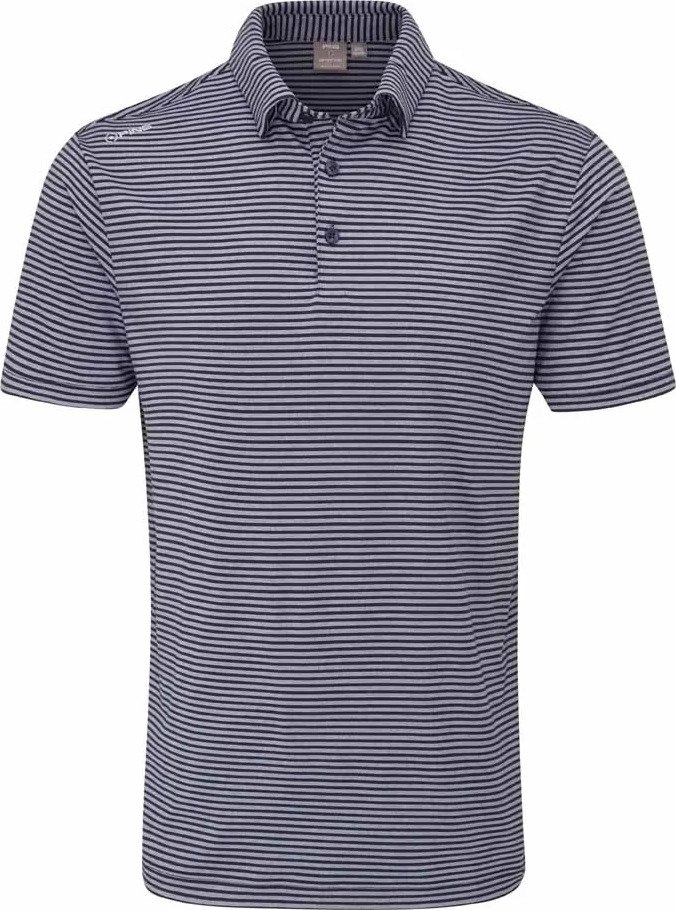 PING Langford polo de hombre, azul marino/blanco