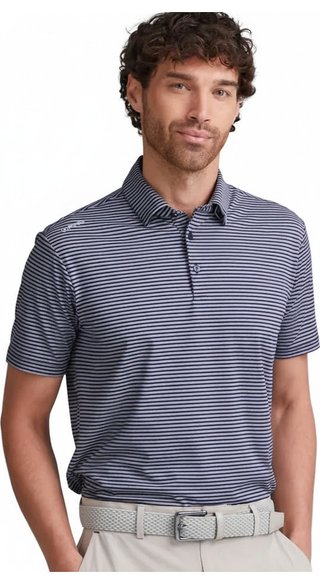 PING Langford polo de hombre, azul marino/blanco