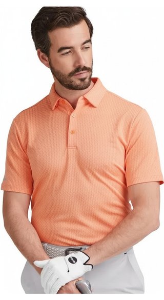 PING Hershel polo de hombre, wild salmon multi