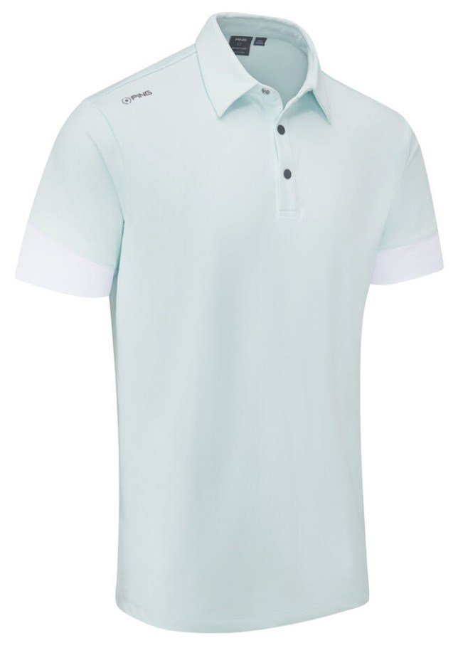 PING Ty polo de hombre, seaspray/blanco