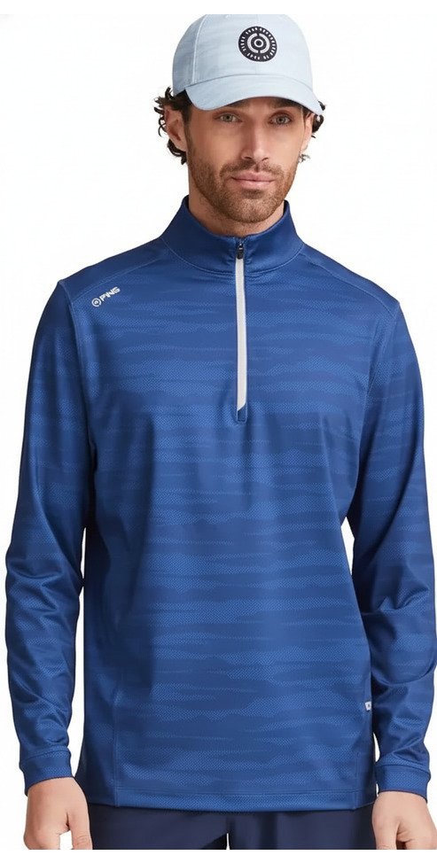 PING Latham Half Zip jersey de media cremallera para hombre, inky multi