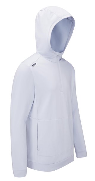 PING Haldon Hooded Fleece sudadera con capucha para hombre, pearl grey