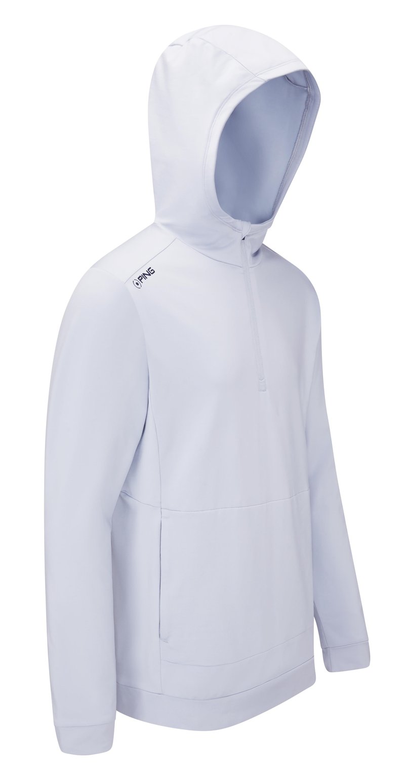 PING Haldon Hooded Fleece sudadera con capucha para hombre, pearl grey