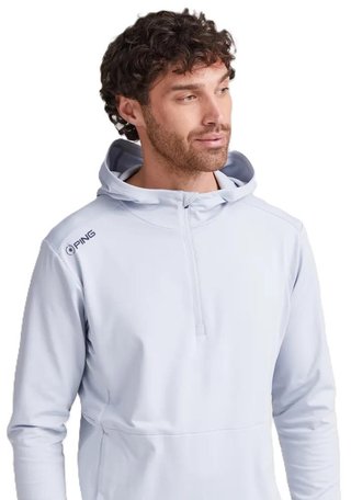 PING Haldon Hooded Fleece sudadera con capucha para hombre, pearl grey