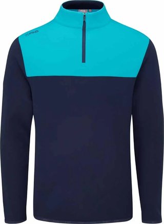 PING Kinver sudadera de hombre, navy/turquesa
