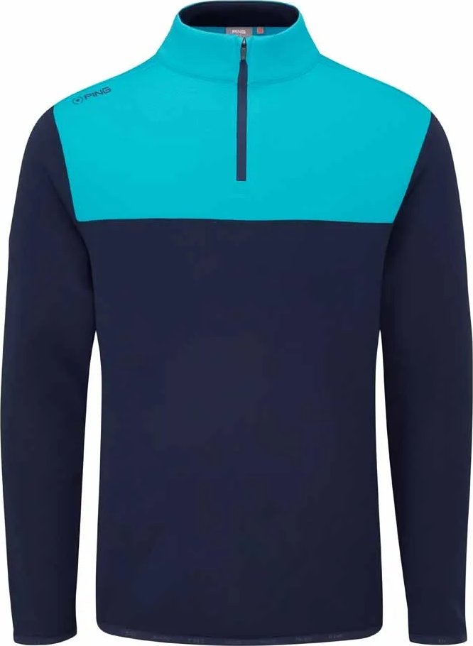 PING Kinver sudadera de hombre, navy/turquesa