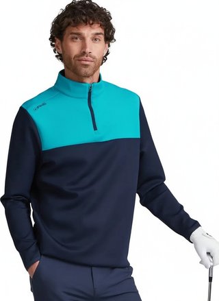 PING Kinver sudadera de hombre, navy/turquesa