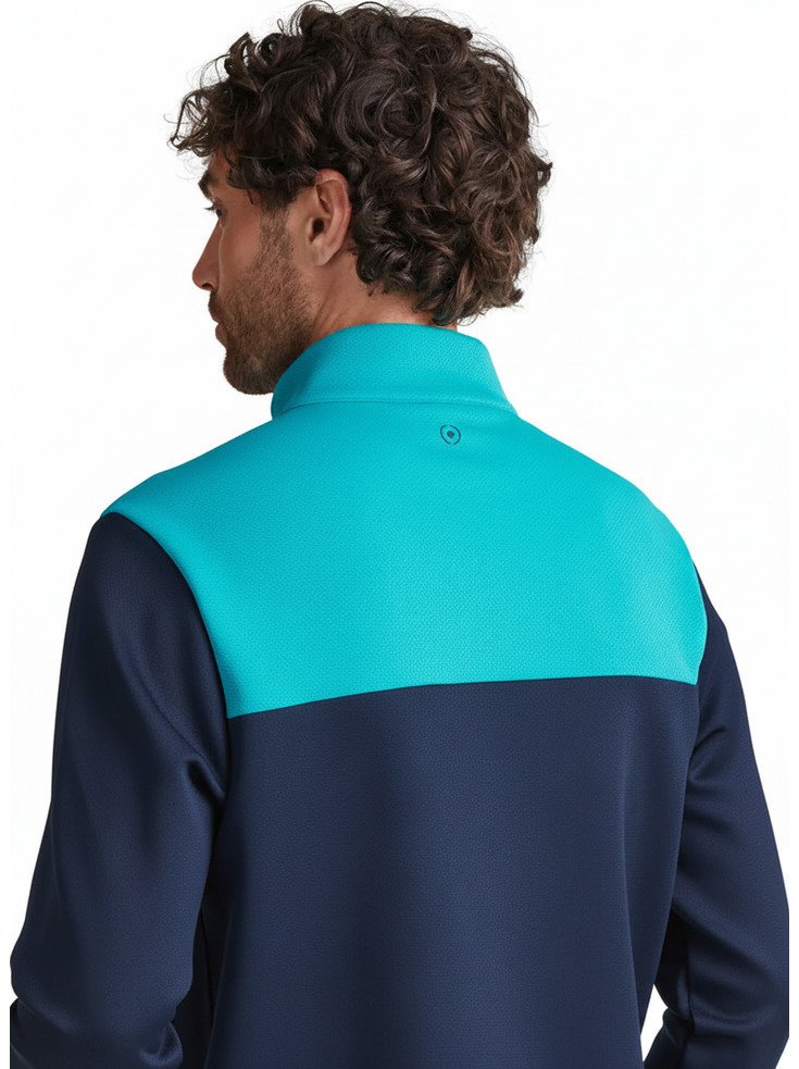 PING Kinver sudadera de hombre, navy/turquesa