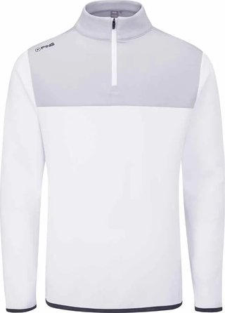 PING Kinver sudadera de hombre, blanco/gris perla