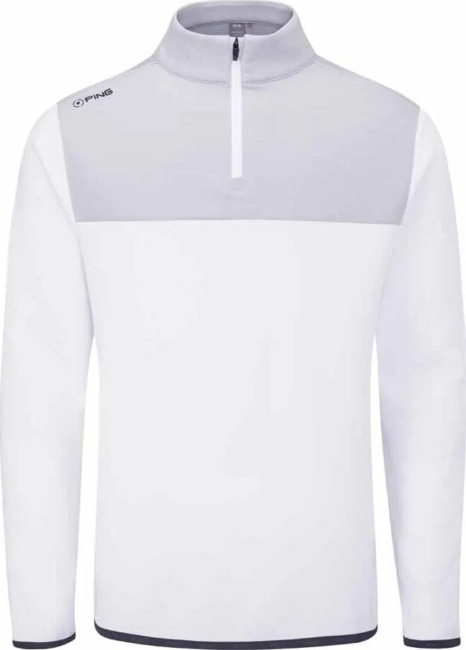 PING Kinver sudadera de hombre, blanco/gris perla