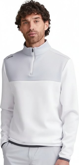 PING Kinver sudadera de hombre, blanco/gris perla