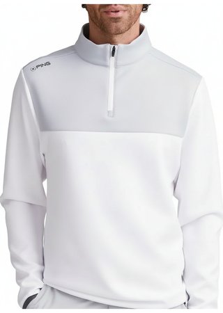 PING Kinver sudadera de hombre, blanco/gris perla