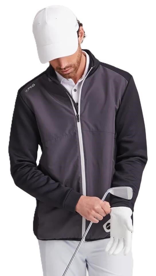 PING Burford chaqueta de hombre, asfalto/negro