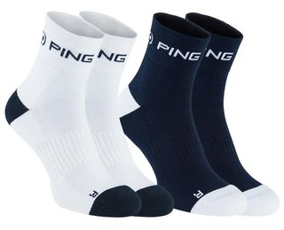 PING Quarter calcetines de hombre, azul marino/blanco (2 pares)