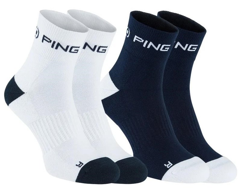 PING Quarter calcetines de hombre, azul marino/blanco (2 pares)