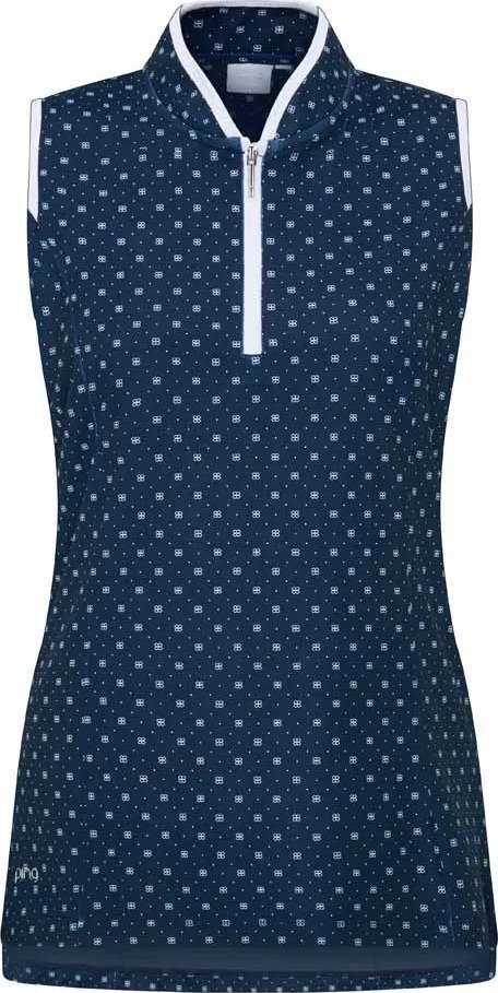 PING Penola Printed Sleeveless polo de mujer, micro monogram