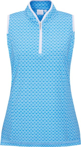 PING Penola Printed Sleeveless polo de mujer, azuro geo