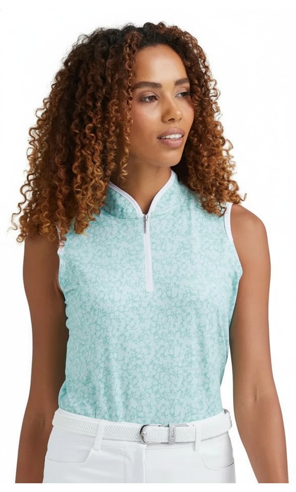 PING Penola Printed Sleeveless polo de mujer, splash