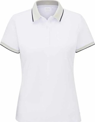 PING Viviana Tipped polo de mujer, blanco/pebble