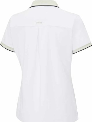 PING Viviana Tipped polo de mujer, blanco/pebble