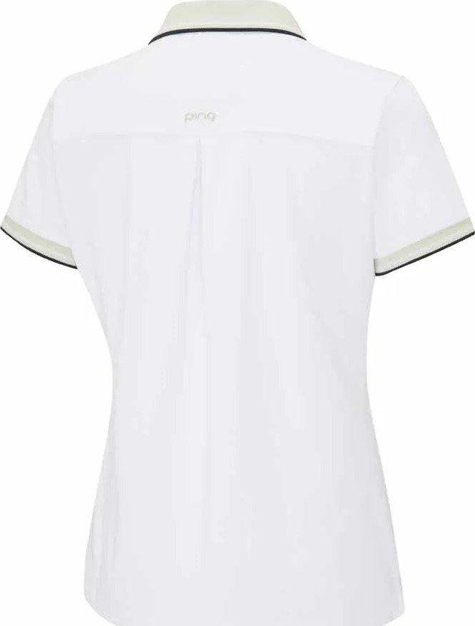 PING Viviana Tipped polo de mujer, blanco/pebble