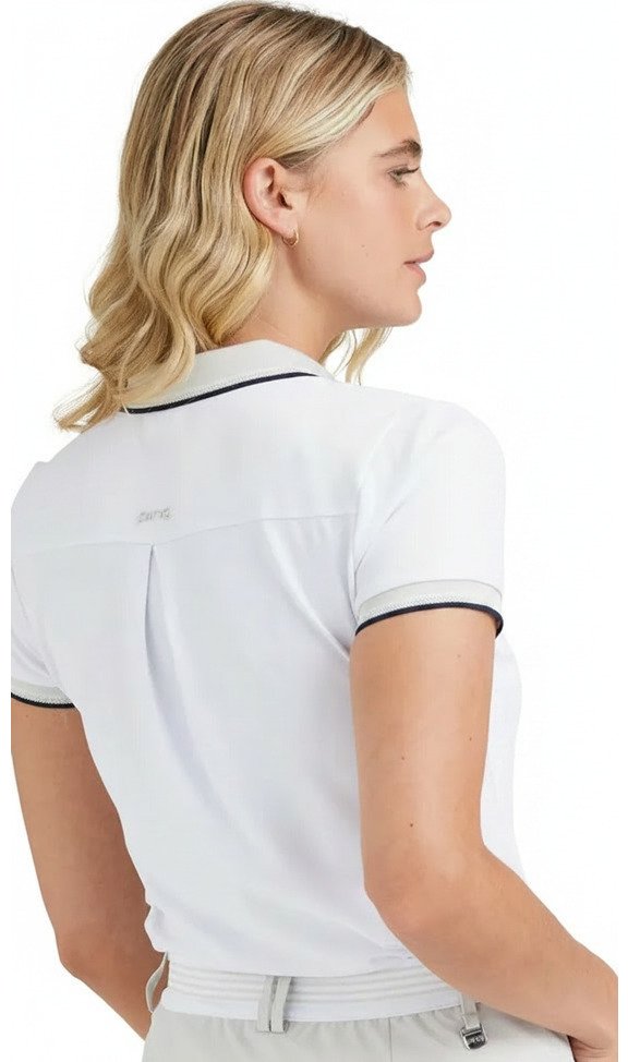 PING Viviana Tipped polo de mujer, blanco/pebble
