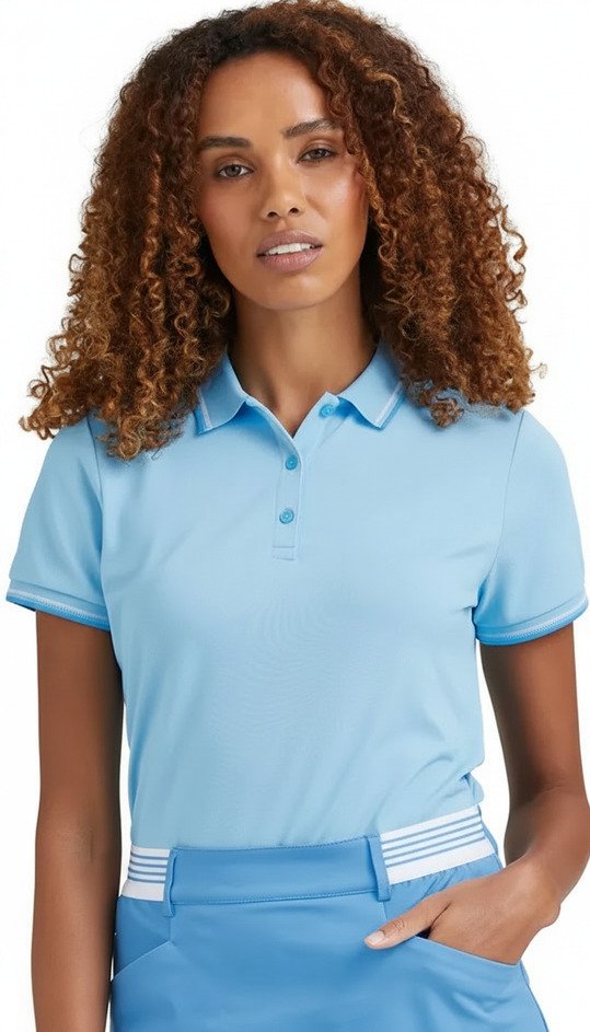 PING Viviana Tipped polo de mujer, baltic sea
