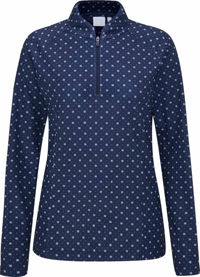PING Arwen Printed Longsleeve polo de manga larga para mujer, micro monogram