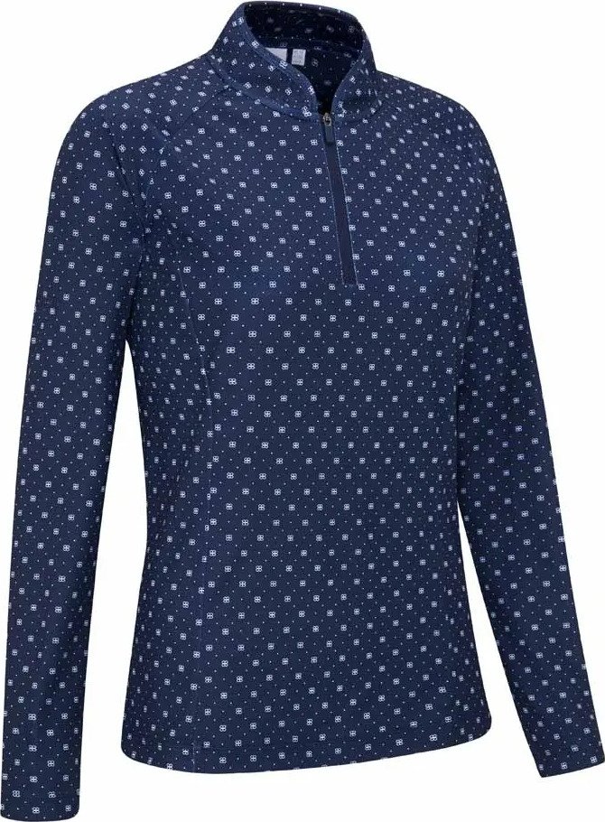 PING Arwen Printed Longsleeve polo de manga larga para mujer, micro monogram